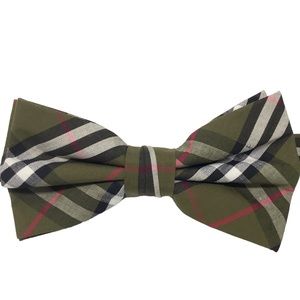 Men’s New Check Green Plaid Pre-Tied Bow Tie